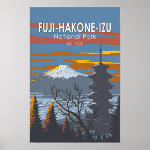 Poster Parque Nacional Fuji-Hakone-Izu Japão Art Vintage