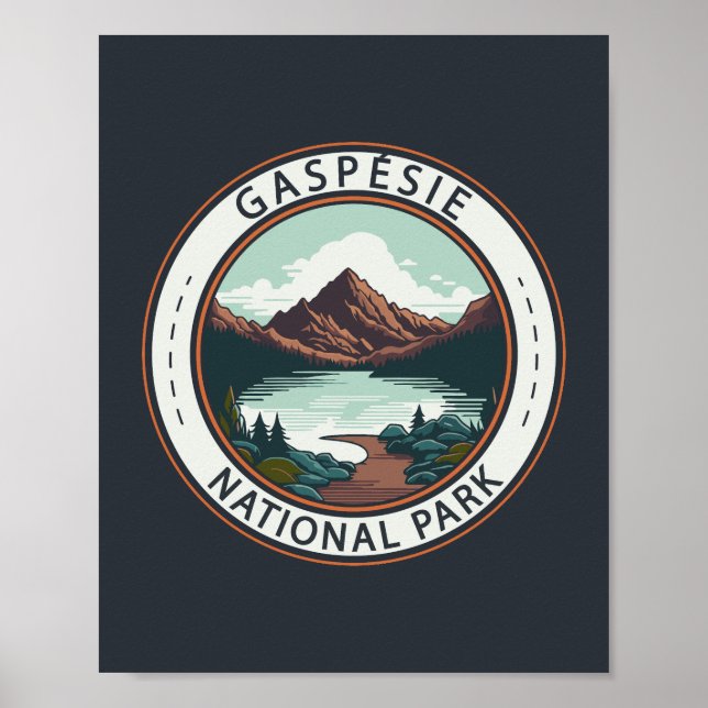 Poster Parque Nacional Gaspésie Canadá Emblema (Frente)