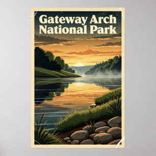 Poster Parque Nacional Gateway Arch Retro