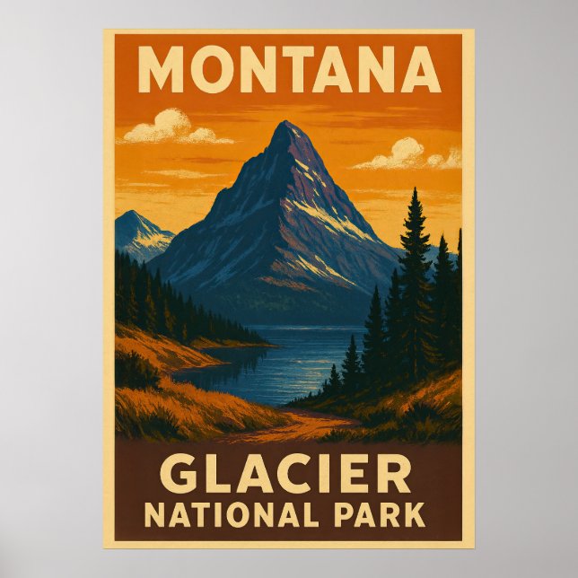 Poster Parque Nacional Glacier de Montana V01 (Frente)