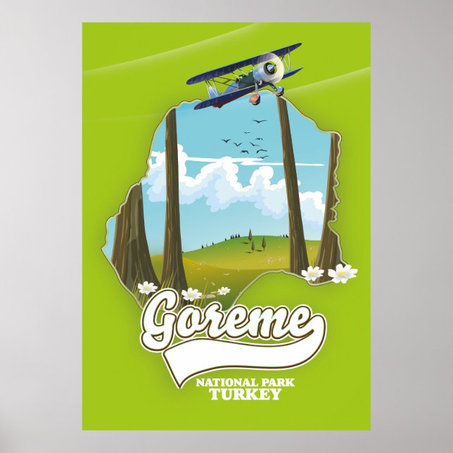 Poster Parque nacional Goreme Turquia Mapa (Frente)