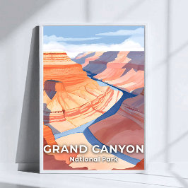 Poster Parque Nacional Grand Canyon Aquarela Viagem