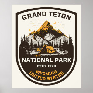 Poster Parque Nacional Grand Teton Atividades ao Ar Livre