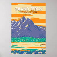 Parque Nacional Grand Teton Em Primavera Vintage