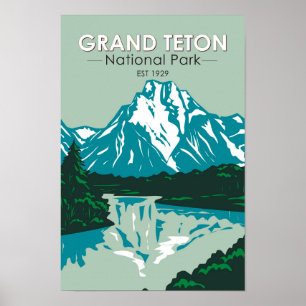 Poster Parque Nacional Grand Teton Jackson Hole Valley