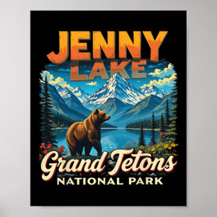 Poster Parque Nacional Grand Tetons Viagem Antiga Jenny L