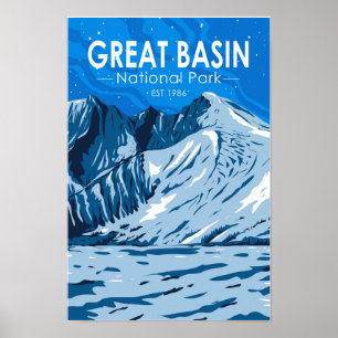Poster Parque Nacional Great Basin Wheeler Peak Vintage