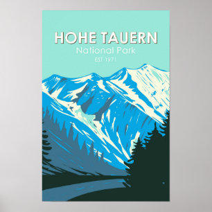 Poster Parque Nacional Hohe Tauern Áustria Vintage