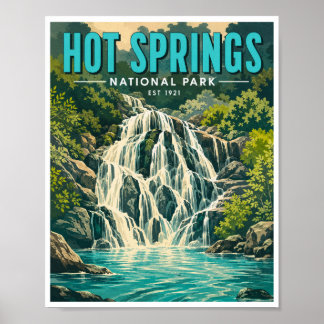 Poster Parque Nacional Hot Springs Vintage Viagem