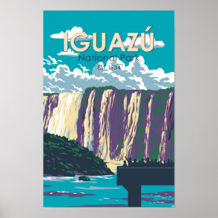 Poster Parque Nacional Iguazu Argentina Viagem Art Vintag