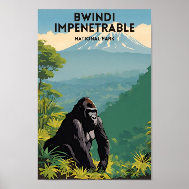 Poster Parque Nacional Impenetrável de Bwindi (Frente)
