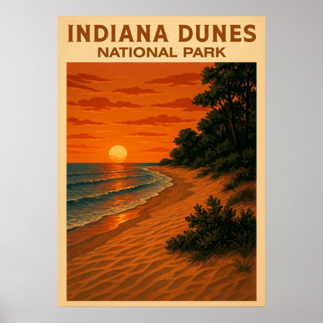 Poster Parque Nacional Indiana Dunes V01 (Frente)