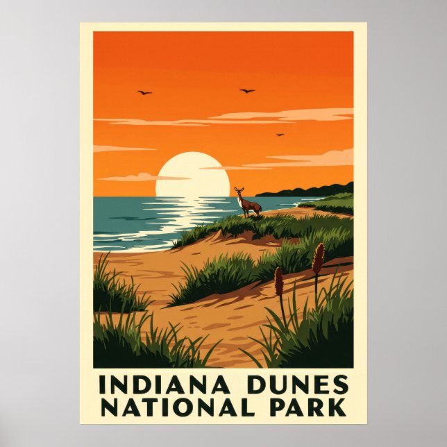 Poster Parque Nacional Indiana Dunes V02 (Frente)