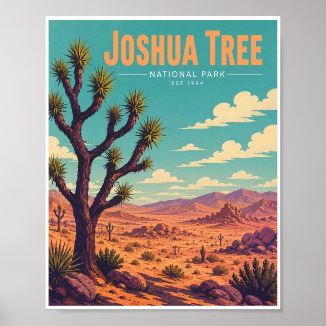 Poster Parque Nacional Joshua Tree Antigo (Frente)