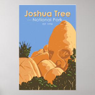 Poster Parque Nacional Joshua Tree Skull Rock Califórnia