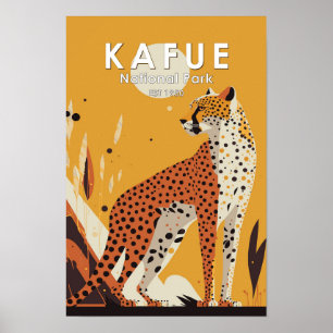 Poster Parque Nacional Kafue Zâmbia Vintage
