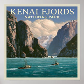 Poster Parque Nacional Kenai Fjords no Trabalho Artístico
