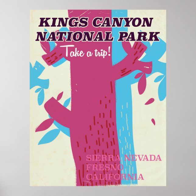 Póster parque nacional kings canyon, pôster da Califórnia (Frente)