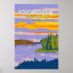 Poster Parque Nacional Kouchibouguac Arte de Viagem Vinta