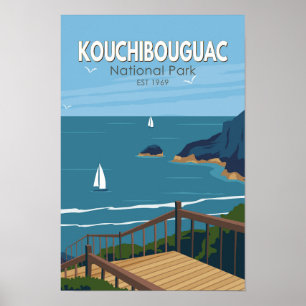 Poster Parque Nacional Kouchibouguac Canadá Arte Vintage