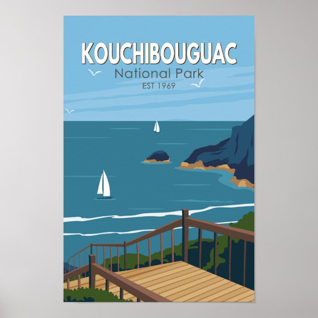 Poster Parque Nacional Kouchibouguac Canadá Vintage Art (Frente)