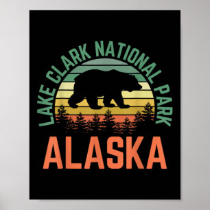 Poster Parque Nacional Lake Clark Alasca Urso Caminhada N