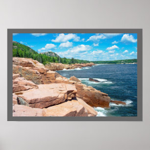 Poster Parque nacional Maine do Acadia rochoso do