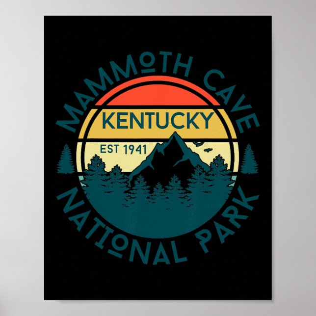 Poster Parque Nacional Mammoth Cave Kentucky Caminhada Na (Frente)