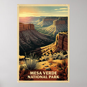 Poster Parque Nacional Mesa Verde Retro