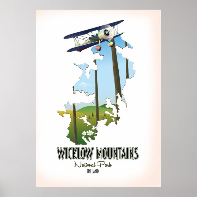 Poster parque nacional montanhas wicklow irlanda mapa (Frente)