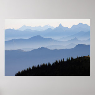 Poster Parque Nacional Monte Rainier  Montanhas Cascade