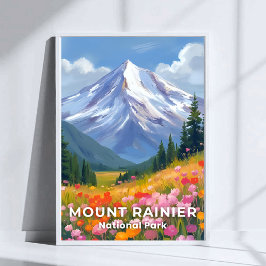 Poster Parque Nacional Mount Rainier | Viagem por Washing