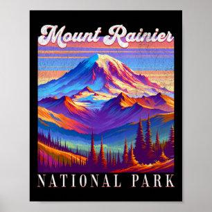 Poster Parque Nacional Mt. Rainier Arte de Montanha Lembr