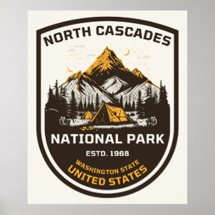Poster Parque Nacional North Cascades Atividades ao Ar Li