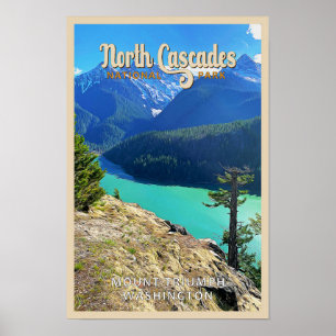 Poster Parque Nacional North Cascades Washington Aquarela