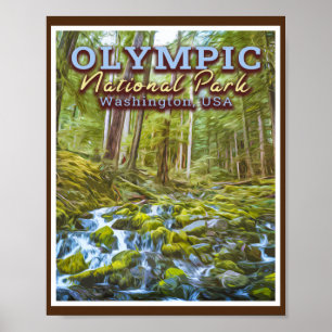 Poster PARQUE NACIONAL olimpiadas - WASHINGTON ESTADOS UN