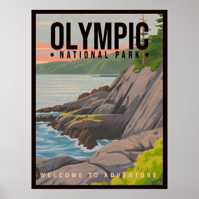Poster Parque Nacional olimpiadas Washington Vintage Souv (Frente)