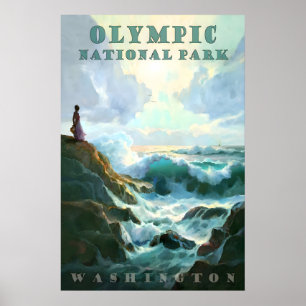 Poster Parque Nacional Olímpico Costa de Washington Viage