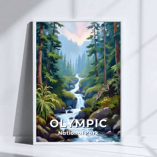 Poster Parque Nacional Olympic   Viagem por Washington
