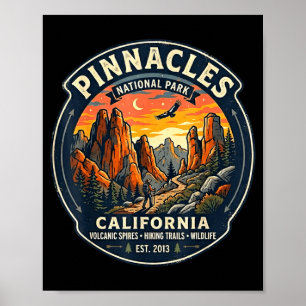 Poster parque nacional Pinnacles california caminhada ret