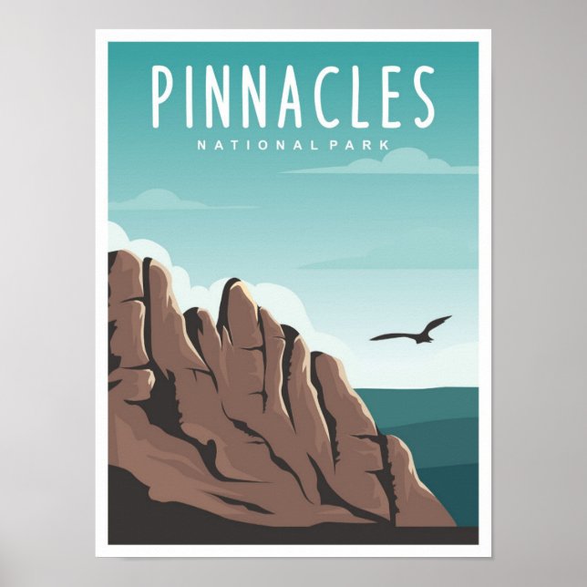 Poster Parque Nacional Pinnacles Califórnia Viagem (Frente)