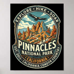 Poster parque nacional Pinnacles condor da califórnia e