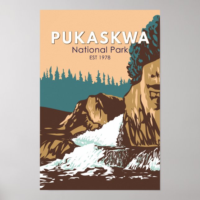 Poster Parque Nacional Pukaskwa Canada Viagem Art Vintage (Frente)