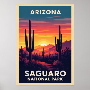 Poster Parque Nacional Saguaro da arizona V01