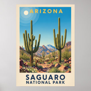 Poster Parque Nacional Saguaro da arizona V02