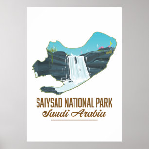 Poster Parque Nacional Saiysad, arábia saudi