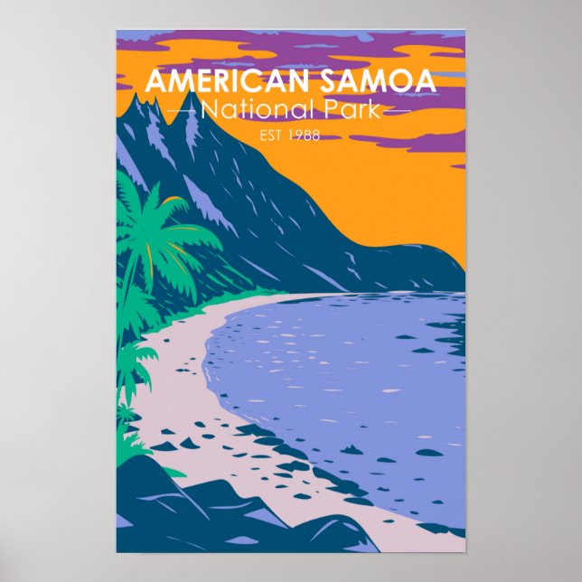 Poster Parque Nacional Samoa Americano Ofu Beach (Frente)