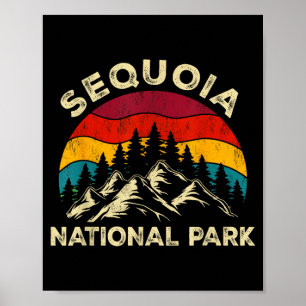 Poster Parque nacional sequoia gráfico retrô vintage