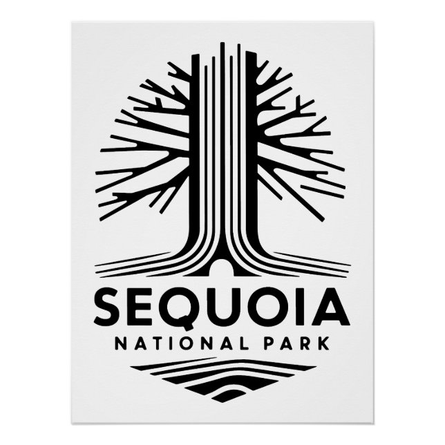 Póster Parque Nacional Sequoia Mínimo (Frente)
