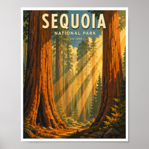 Poster Parque Nacional Sequoia Vintage Viagem
